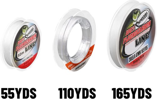ANGRYFISH Fluorocarbon Fishing Line - 100% Invisible Underwater, Ultralow Stretch, 2-30LB Options