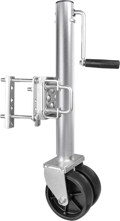 MaxxHaul Trailer Jack - 1500 lbs Capacity with 11-1/2" Lift, Swing-Back Design & Dual 6" Wheels | Bolt-On for Utility & Boat Trailers
