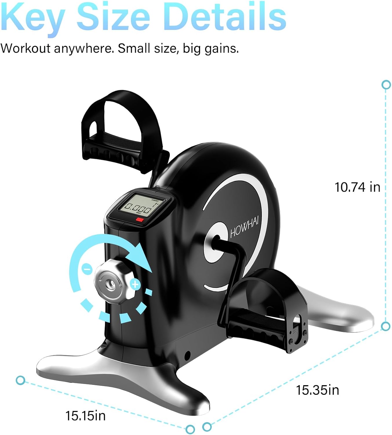 Under Desk Bike | Mini Exercise Bike by [Brand Name] - Portable Pedal Exerciser with LCD Display for Arm & Leg Workouts