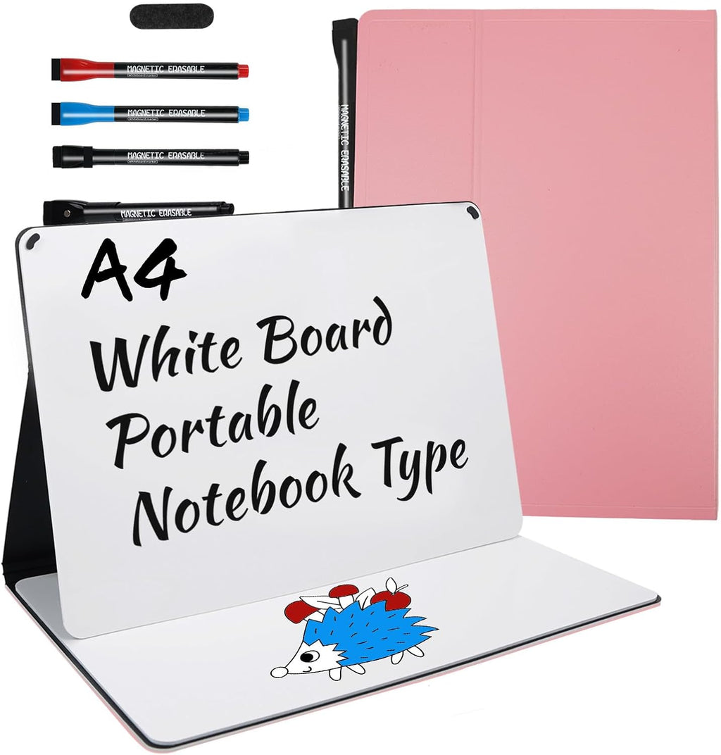 Skiennix Portable Whiteboard - Double-Sided Dry Erase Board 9" x 12" with 3 Pens & Storage Bag