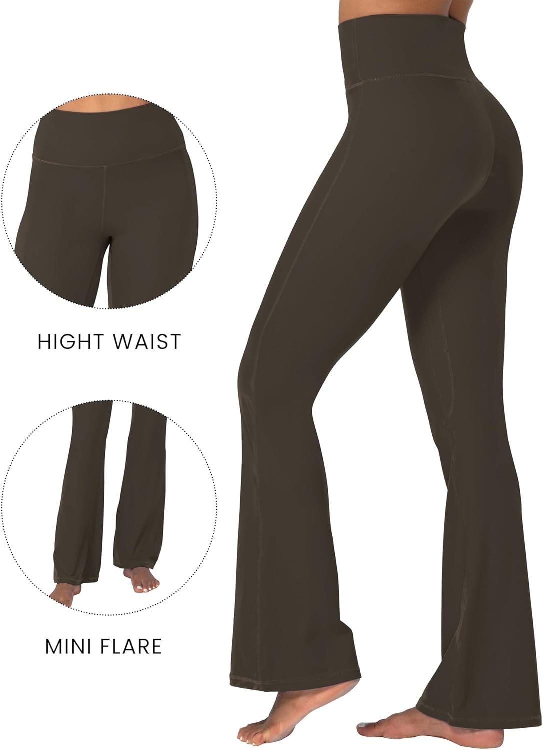 Sunzel Mini Flare Leggings - High Waist Yoga Pants with Tummy Control | Casual Bootcut Style for Women