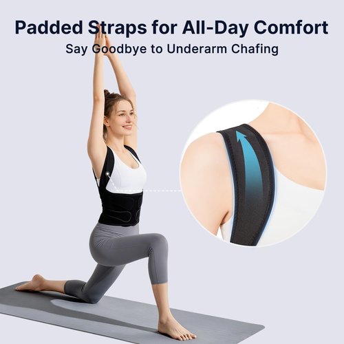 Fit Geno Posture Corrector - Adjustable Back Brace for Pain Relief & Improved Posture | Medium Size