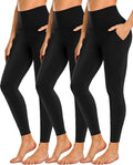 NEW YOUNG Leggings for Women - High Waisted Tummy Control | 3 Pack with Pockets for Yoga & Workout