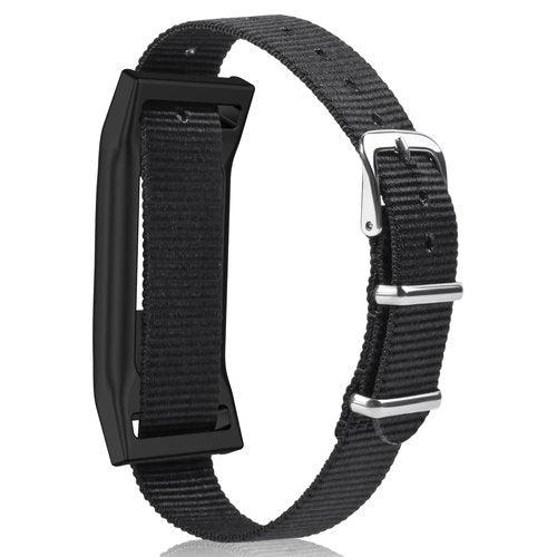 C2D JOY Nylon Sheet Strap Compatible with Garmin vivofit JR&JR2 Fitness Tracker Bands Replacement with Case Nylon Classic Wristband - Black