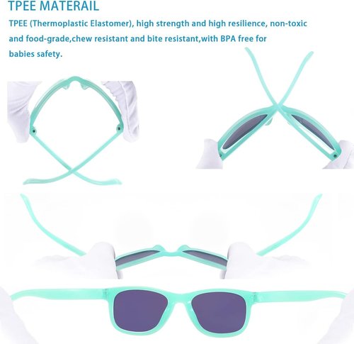 MAXJULI Baby Sunglasses - Safe & Soft Design with Adjustable Strap | BPA-Free for 0-24 Months
