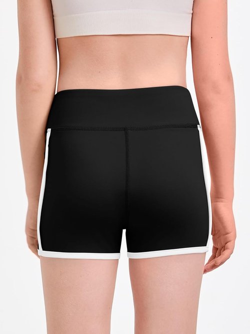 Haloumoning Girls Athletic Shorts - High-Waisted Spandex Biker Shorts for Dance & Volleyball | Ages 5-14