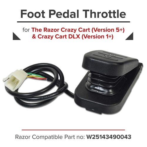 AlveyTech Foot Pedal Throttle for Razor Crazy Cart (Version 5+)