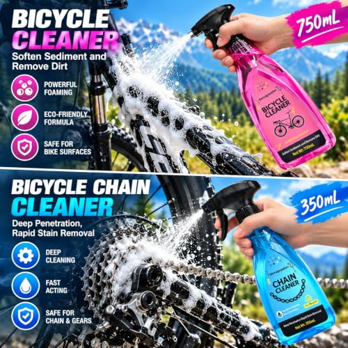 Venugopalan 17-Piece Bicycle Cleaning Kit for MTB & Road Bikes - All-Weather Chain Lube & Tools