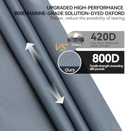 800D Waterproof Golf Cart Cover 4 Passenger Gray, 112x48x68 Inches