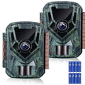 KJK 2 Pack Trail Cameras 36MP 2.7K, 8AA Batteries, Game Camera with Night Vision Motion ActivatedWaterproof lP66 0.1s Trigger Time w/ 130°Wide-Angle TrailCam for Wildlife Monitoring