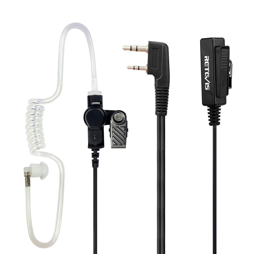 Retevis Walkie Talkie Earpiece with Mic, Big PTT Headset with Long Wire, 2 Pin, for RT22 RT68 RT21 H-777 RT86, Compatible with Pxton Baofeng BF-888S Kenwood 2 Way Radio, Two Way Radio Headset(1 Pack)