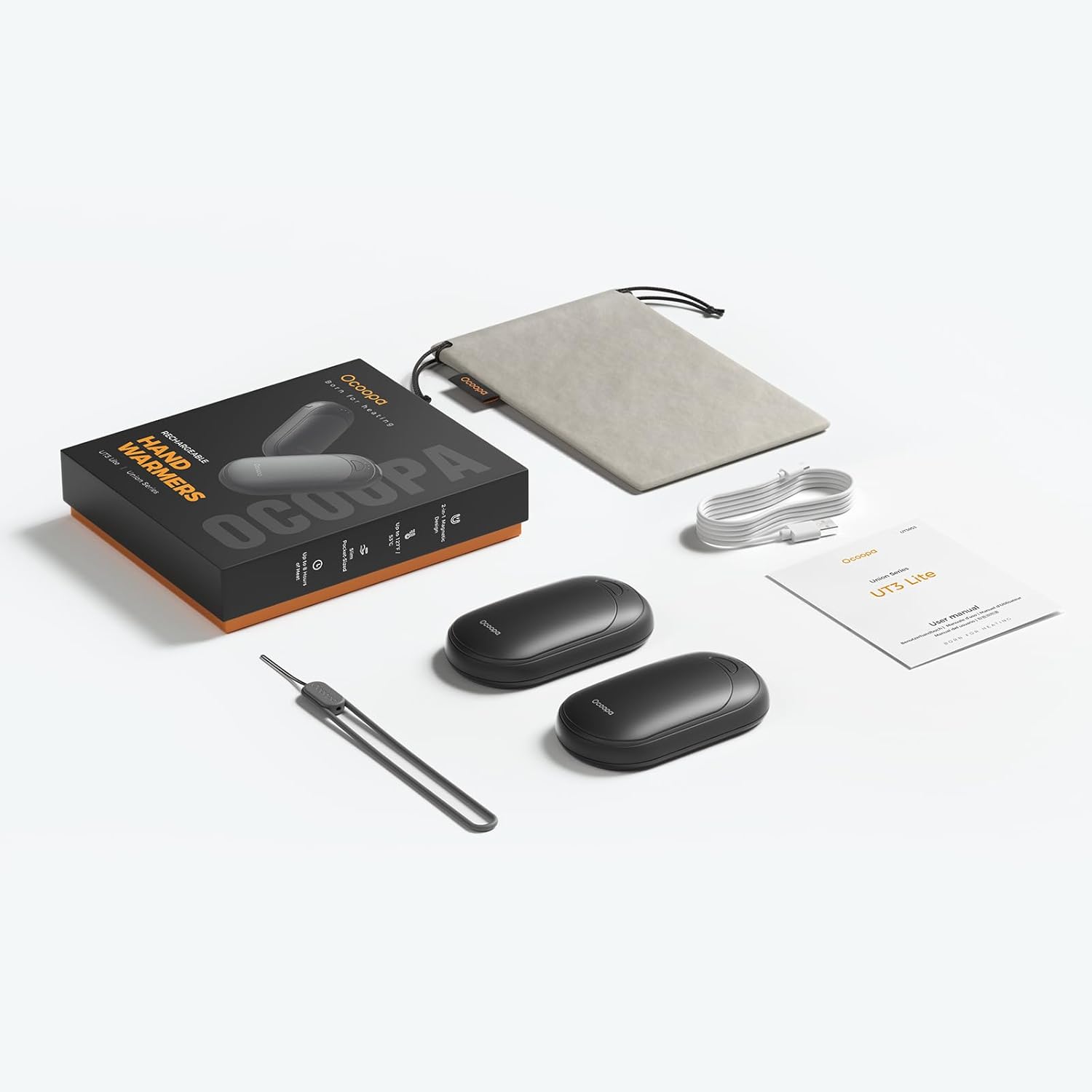 OCOOPA Rechargeable Magnetic Hand Warmers - Pocket-Sized, 3 Heat Settings, Lasts Up to 8 Hours | Ideal for Outdoor Activities