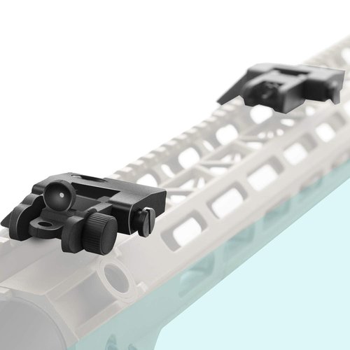 Flip Up Sights Airsoft Sights Low Profile Design Rapid Transition Front and Rear Hunting Gun Accessories Sights 15accessories(Black 45 Degree flip up Sight)