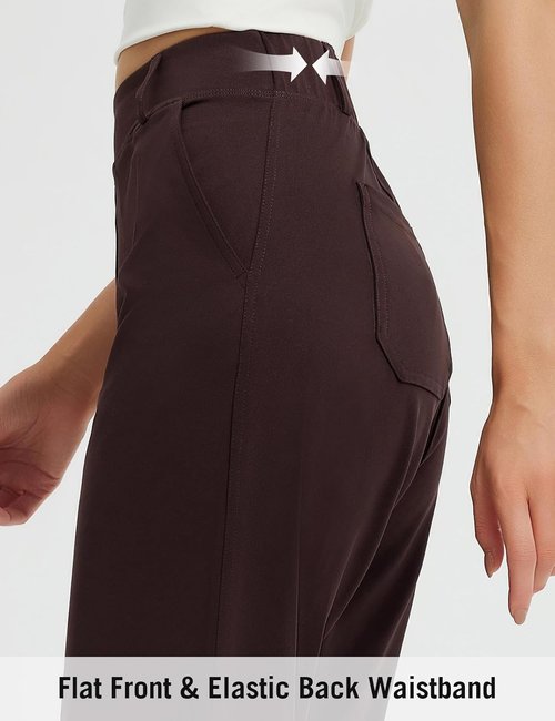 Baleaf Women's Ankle Barrel Pants - Stretchy Travel Slacks with Pockets | Petite Casual Fit