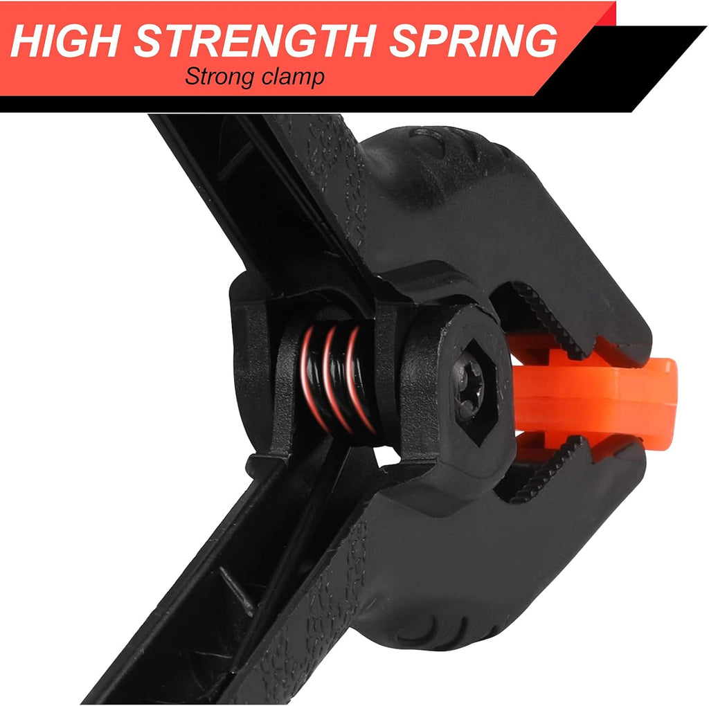 Skiennix 12 Pack Plastic Spring Clamps - 3.5 Inch Heavy Duty Clips for Crafts & Photography (Black)