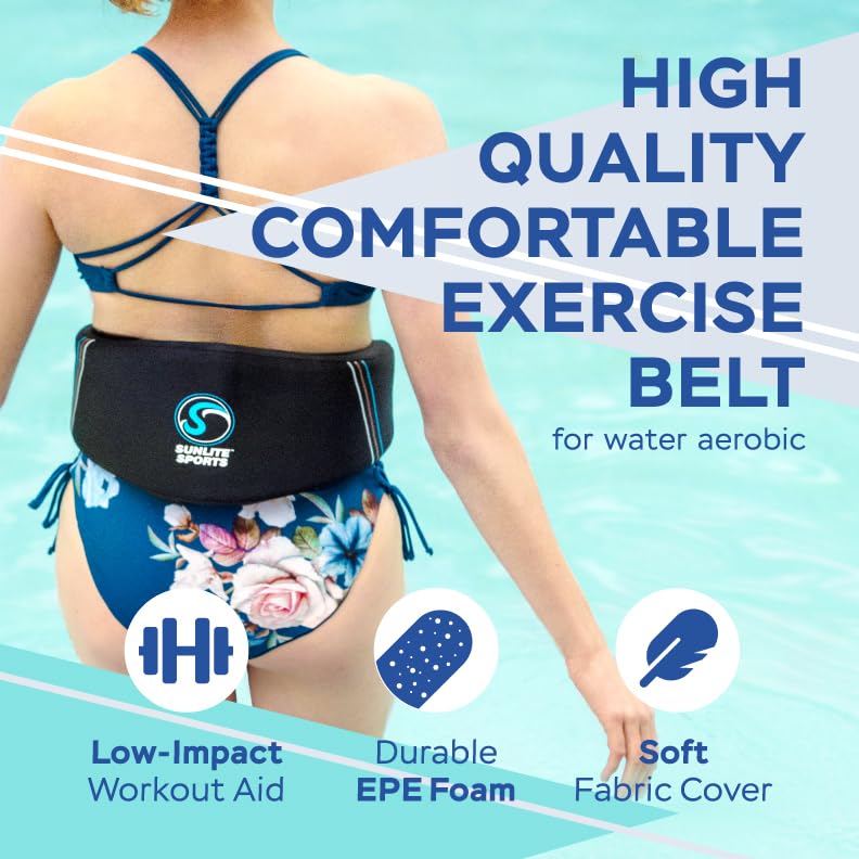 Sunlite Sports AquaFitness Deluxe Flotation Swimming Belt - Standard Large for Water Aerobics