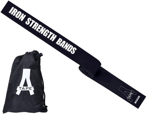 A-Tape Muscle Floss Bands (5’ Ft Long X 2” inch Width)- Compression Bands - for Improving Movement, Increasing Circulation & Reducing Soreness (Black (Medium))