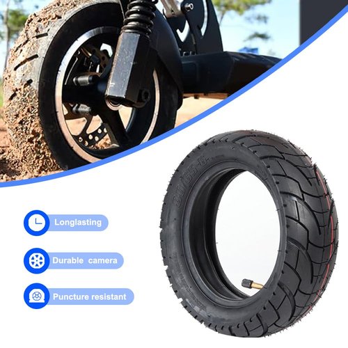 CMIYETO Scooter Tires 80/65-6 City Road Tire And 45° Inner Tube 10 Inches Motorcycle & Electric Scooter Tires Compatible With Apollo 2022 Explore Electric Scooter E-Bike 255x80 10x3.0 Tire