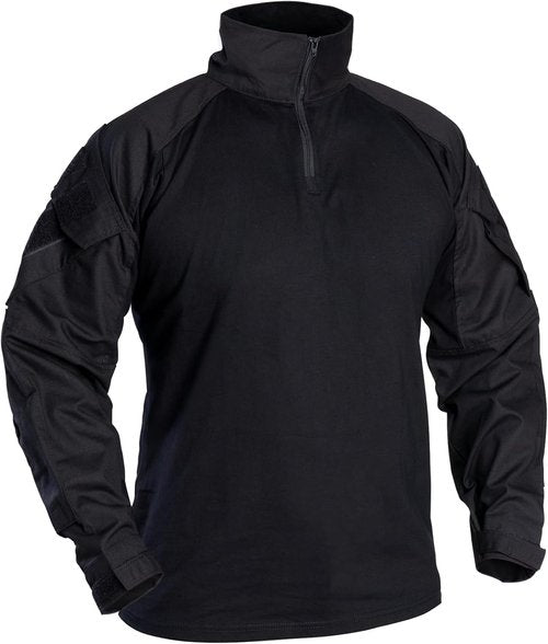 IDOGEAR SPORTS G3 Tactical Combat Shirt - Men's Long Sleeve with Elbow Pads | 1/4 Zipper Collar