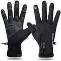 Softfree Winter Gloves with Touchscreen Fingers for Men, Waterproof Warm Glove Cold Weather Driving Gloves Anti-Slip Sports Gloves for Cycling Running Skiing Hiking Climbing (Black,Large)