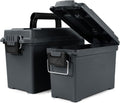 GUGULUZA Plastic Ammo Cans - 2-Pack Lockable Waterproof Storage Containers | Stackable Field Boxes for Hunting Gear