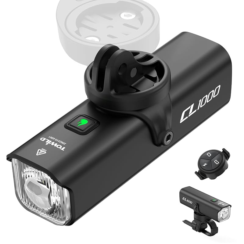 CL1000+Remote Bike Light 1000 Lumens Front Light for Night Cycling with Garmin GoPro Mount