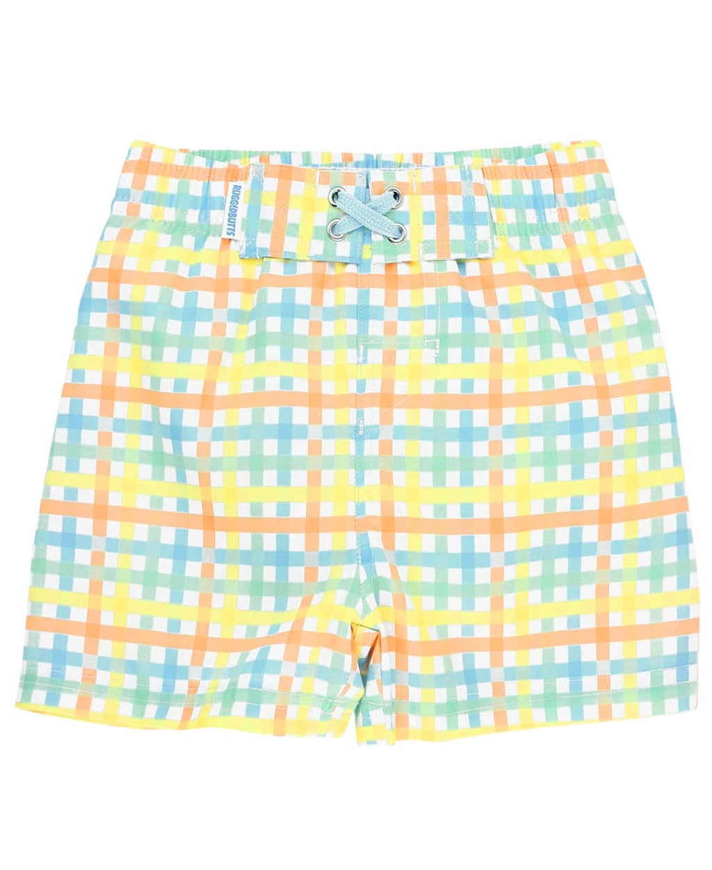 RUGGEDBUTTS Boys Classic Gingham Swim Trunks - UPF 50+ Sun Protection Fashion Swim Trunks