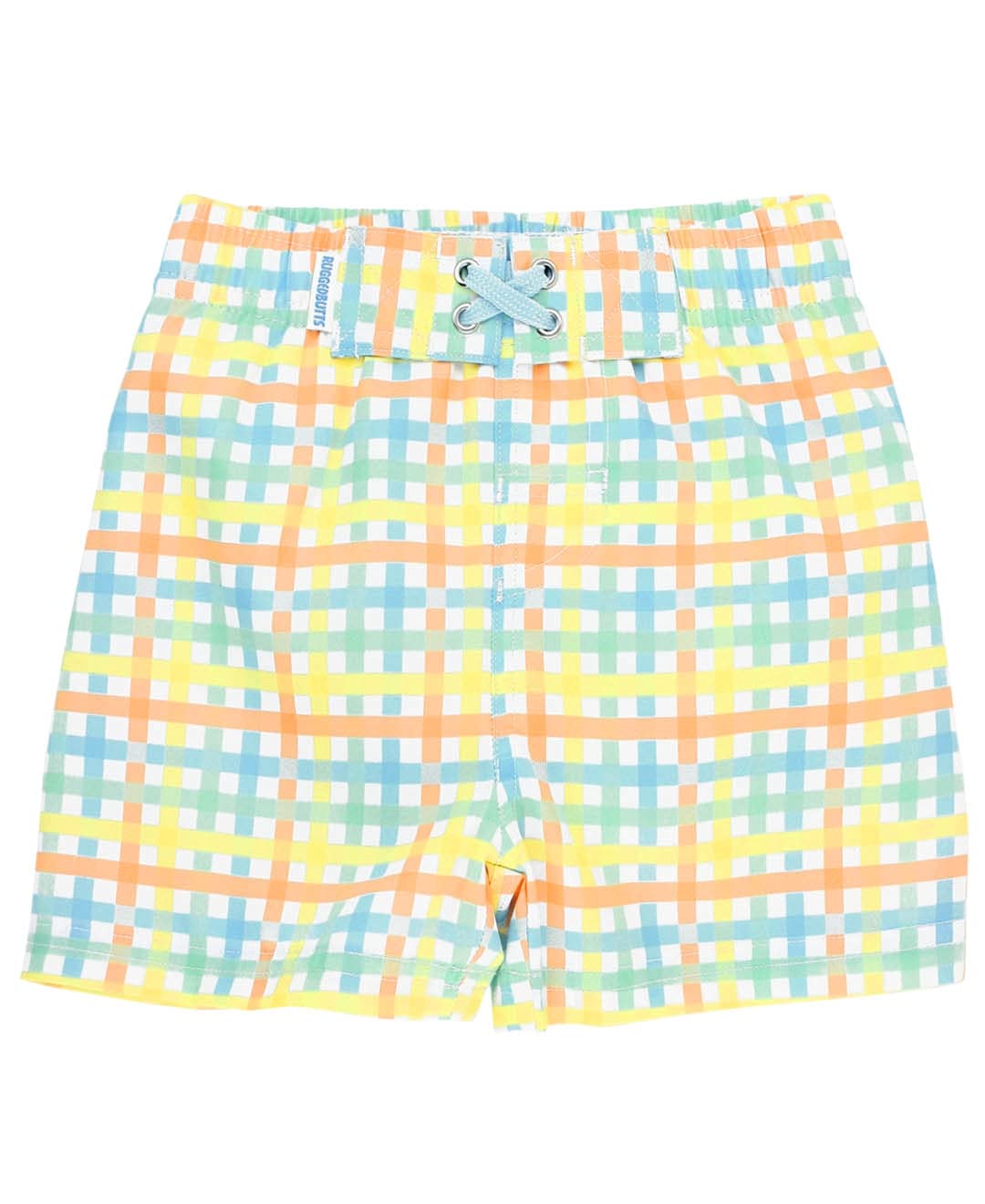 RUGGEDBUTTS Boys Classic Gingham Swim Trunks - UPF 50+ Sun Protection Fashion Swim Trunks