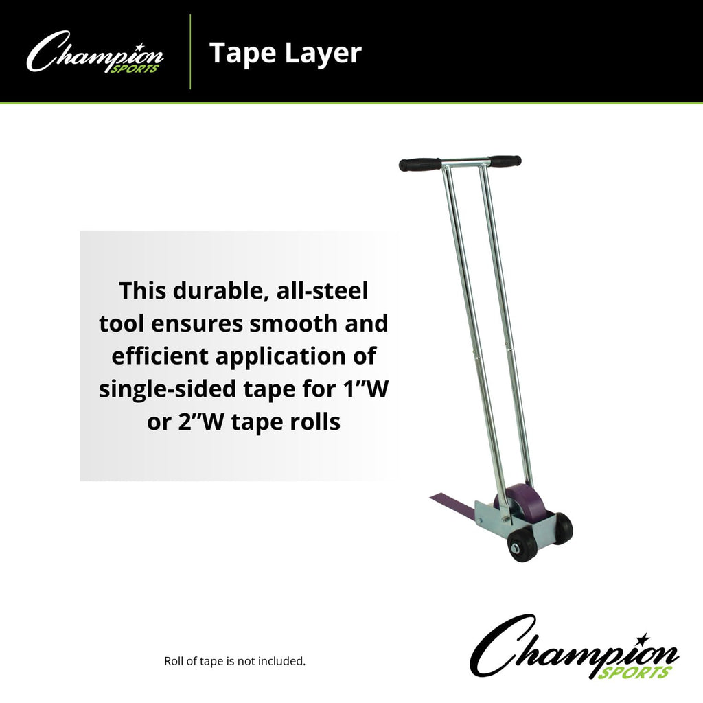 Champion Sports Floor Marking Tape Layer - Uses Single Sided Tape 1" and 2"Wide - Schools, Gyms, Restaurants