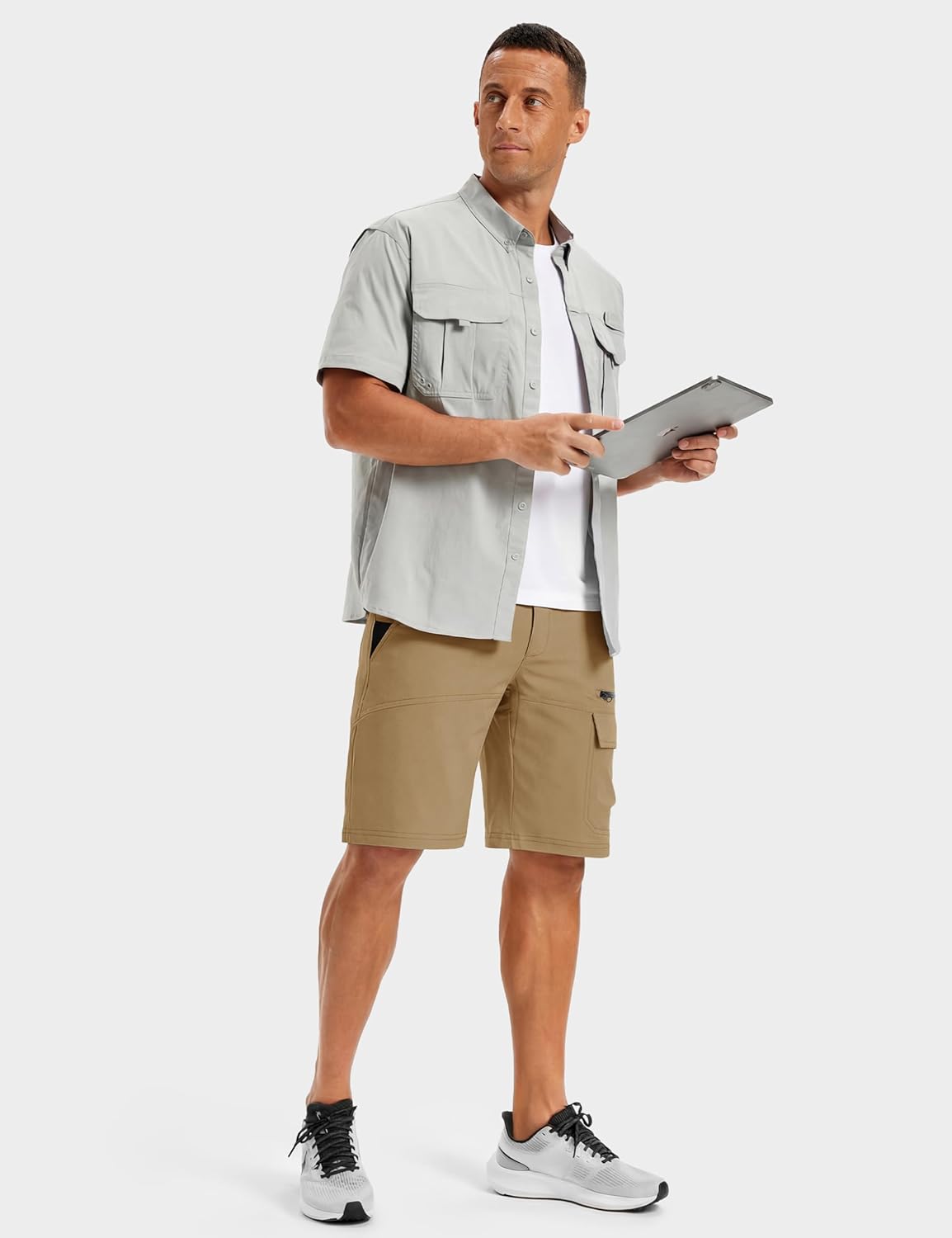 TACVASEN Men's Quick-Dry Cargo Shorts - Water-Resistant Outdoor Hiking & Golf Shorts