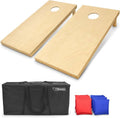 GoSports Solid Wood Cornhole Sets - Premium Game Boards with 8 Toss Bags | Choose 4x2 ft or 3x2 ft