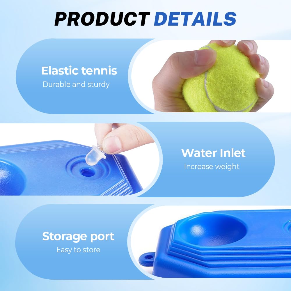 DSACL Tennis Practice Device, 2026 Upgraded Tennis Ball Training Baseboard, Tennis Trainer Rebound Ball on String for Practice Self Training Tool with Weighted Base, Beginners Sport Exercise