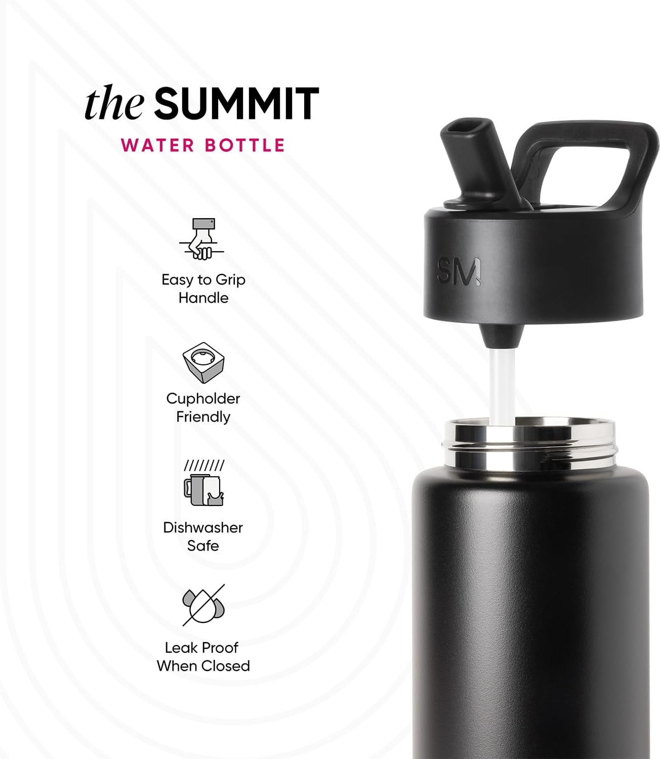 Simple Modern Kids Summit Water Bottle - 14oz Insulated Stainless Steel Tumbler with Straw Lid | Confetti Design