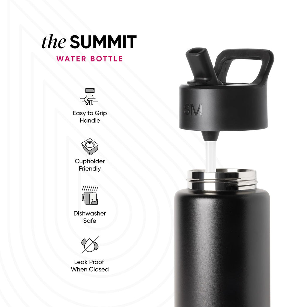 Simple Modern Kids Water Bottle with Straw Lid | 14oz Insulated Stainless Steel Kids Tumbler & Spill Proof Toddler Cup for School, Girls, Boys | Summit | Pink Ballerina