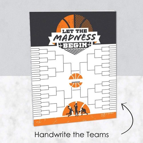 Big Dot of Happiness Basketball Bracket Sign - College Party Decorations | Sturdy Plastic, 10.5 x 13.75 Inches