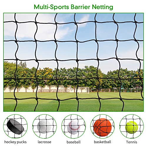 Heavy Duty Baseball & Softball Backstop Nets 10x30ft - Polyethylene Barrier & Practice Netting