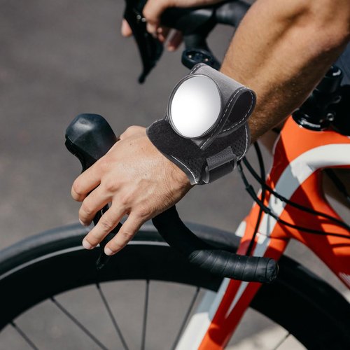 Totority Wearable Cycle Wrist Mirror - Comfortable Nylon Rearview Mirror for Biking Enhanced Safety and Wide Angle Visibility