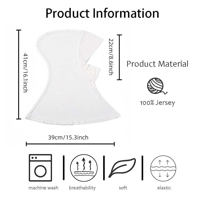 Women Slouchy Beanies Cap Under Hijab Cap - 100% Jersey, 1PC/2PC Variation White2+white2