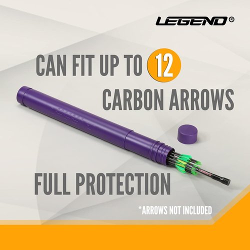 Legend Arrow Tube Case - Adjustable Holder for Hunting & Target Shooting | Extendable Design with EVA Foam Separators for 12 Carbon Arrows