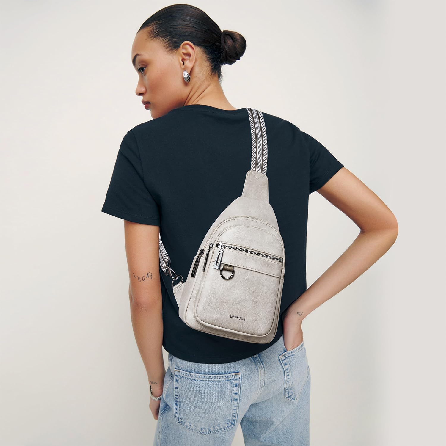 Skiennix 7L Sling Bag - Vegan Leather Crossbody Purse | Anti-Theft Travel Backpack for Men & Women