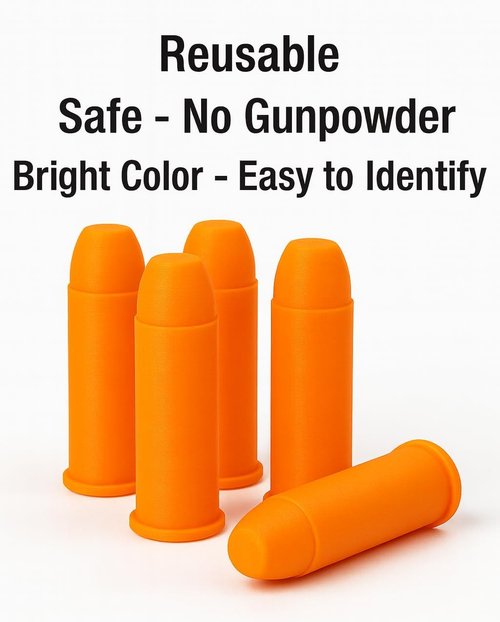 .44 Magnum Dummy Rounds - Durable Reusable Snap Caps for Safe Dry Practice & Training