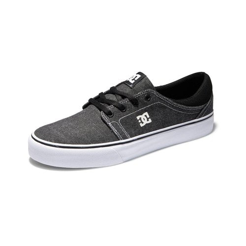 DC Men's Trase TX SE Skate Shoe, Black/White/White, 4.5
