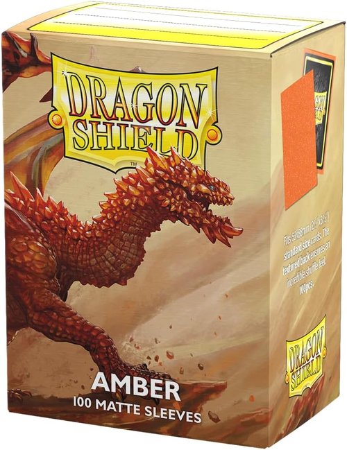 Dragon Shield | Matte Card Sleeves - 100 CT Standard Size | Smooth & Durable TCG Protection | Amber