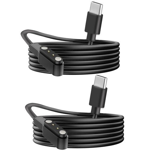 Lamshaw Compatible for YMZ Smart Watch Charger, Charging Replacement Cable Compatible for YMZ DR06, DR03, GTX13, TGW01 Smart Watch (Type C-Black+Black, 2.84mm Charger)