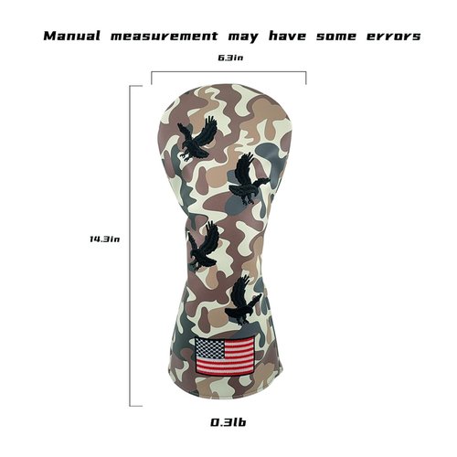 Camo USA Bald Eagle Golf Headcover – Camo Driver Headcover – Golf Driver Head Covers – Funny & Durable Golf Head Covers -Golf Head Covers USA