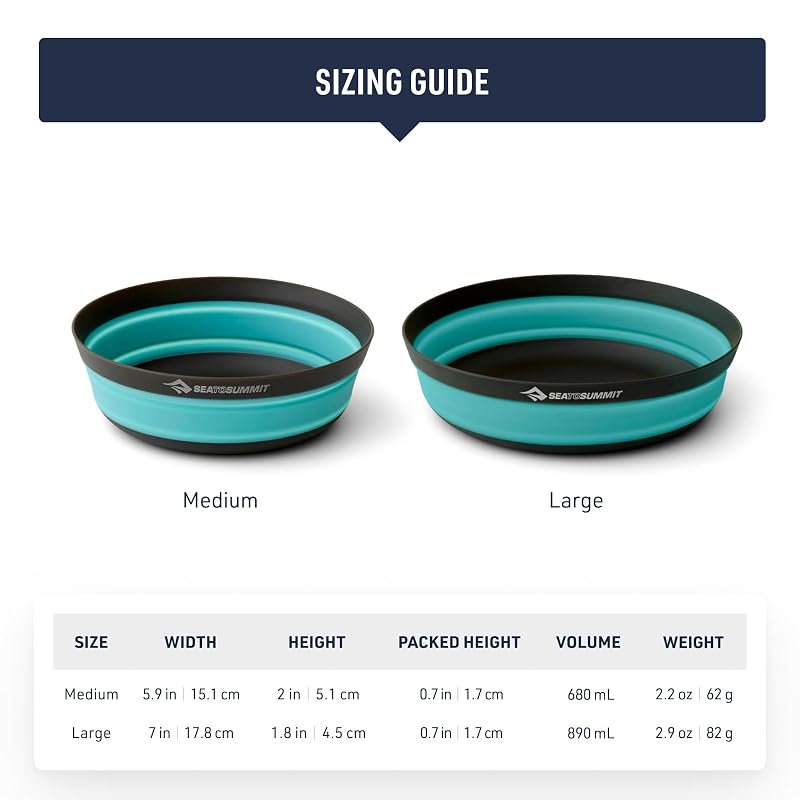Sea to Summit Frontier Collapsible Bowl - Medium, Puffins Bill Orange (Variation of THIS listing)