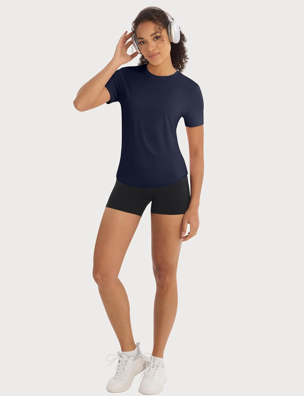 Skiennix 5-Pack Women's Workout Tops - Crew Neck Dry Fit Short Sleeve Athletic T-Shirts for Gym & Yoga