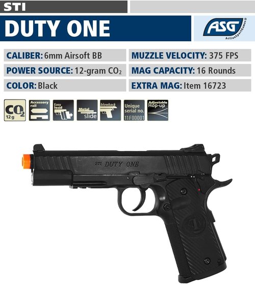 ASG STI Duty One Airsoft Pistol - Realistic Design | High Performance & Accuracy