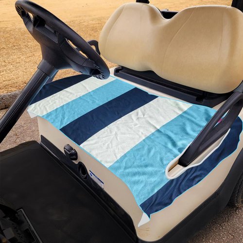 WIRESTER Universal Golf Cart Seat Cover, Comfortable Golf Cart Seat Towel Blanket 52 x 32 Inches, Suitable for EZGO Yamaha 2-Person Seats Club Cars - Striped