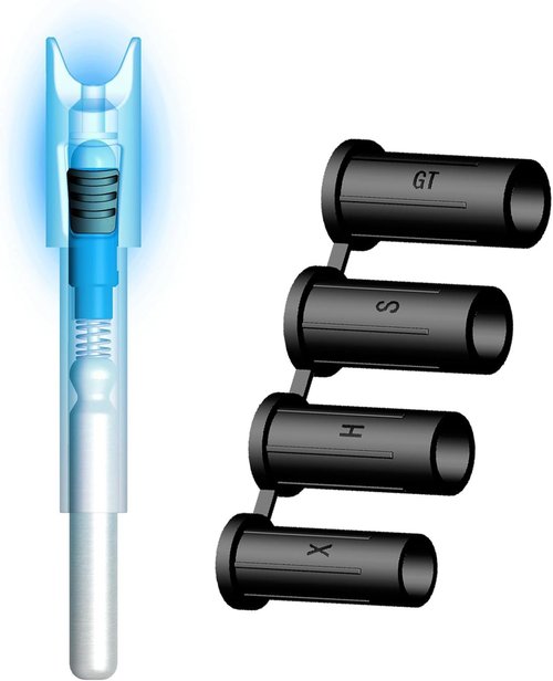 CosiComu Lighted Nocks for Mini Crossbow Bolts - 6PCS with Half-Moon Design & Multiple Diameters